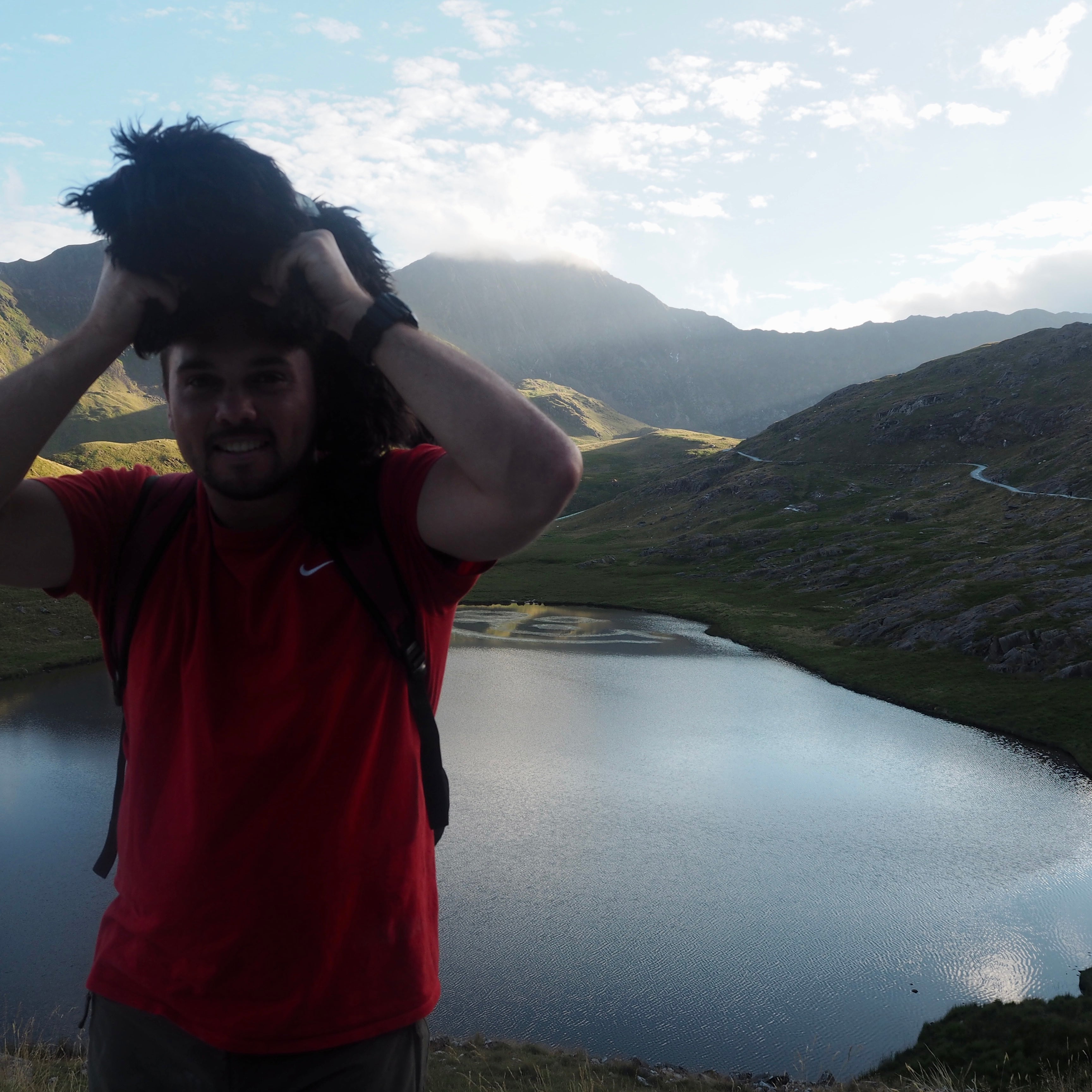 black Cavapoo at the summit of Snowdon