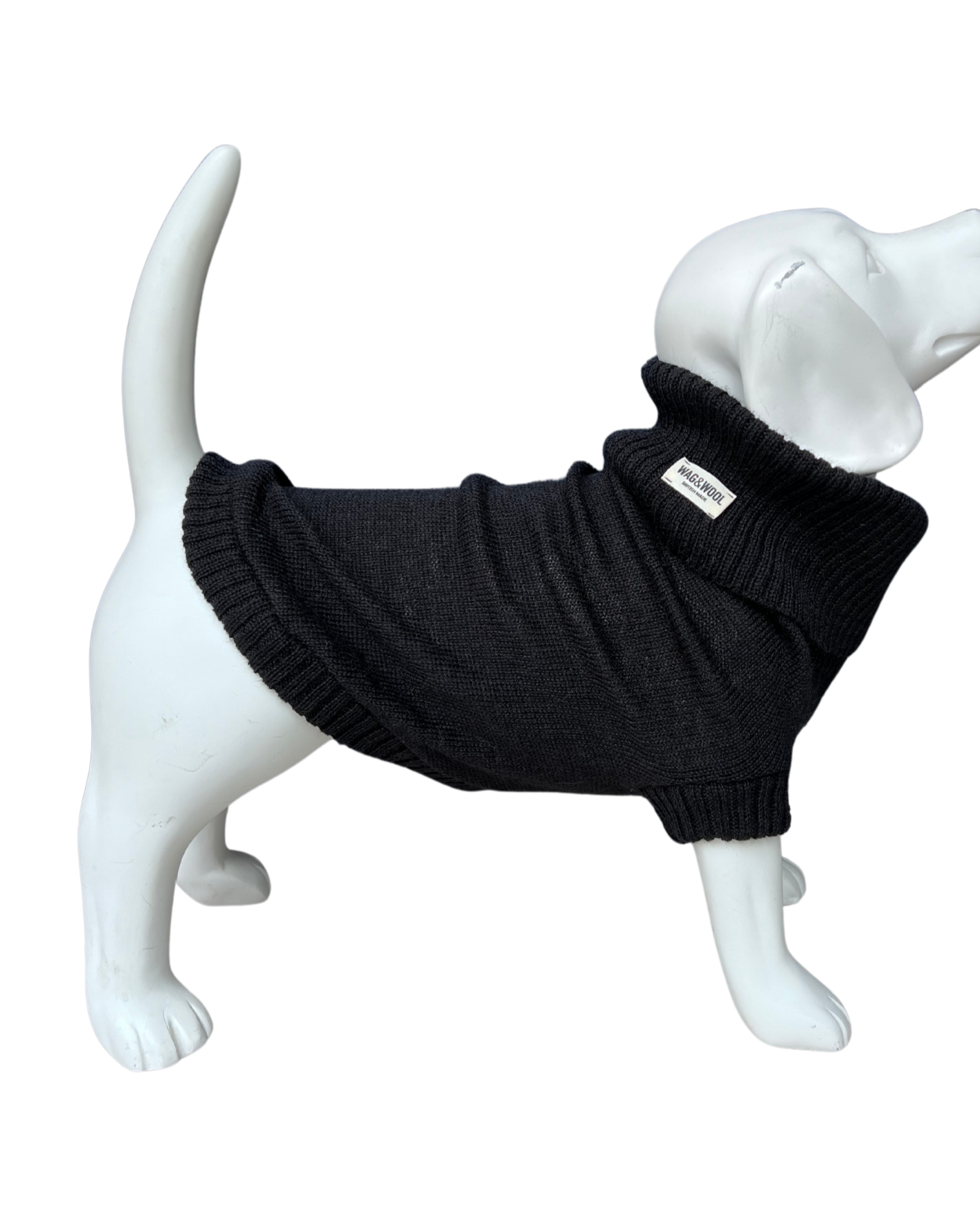 Black british wool dog jumper