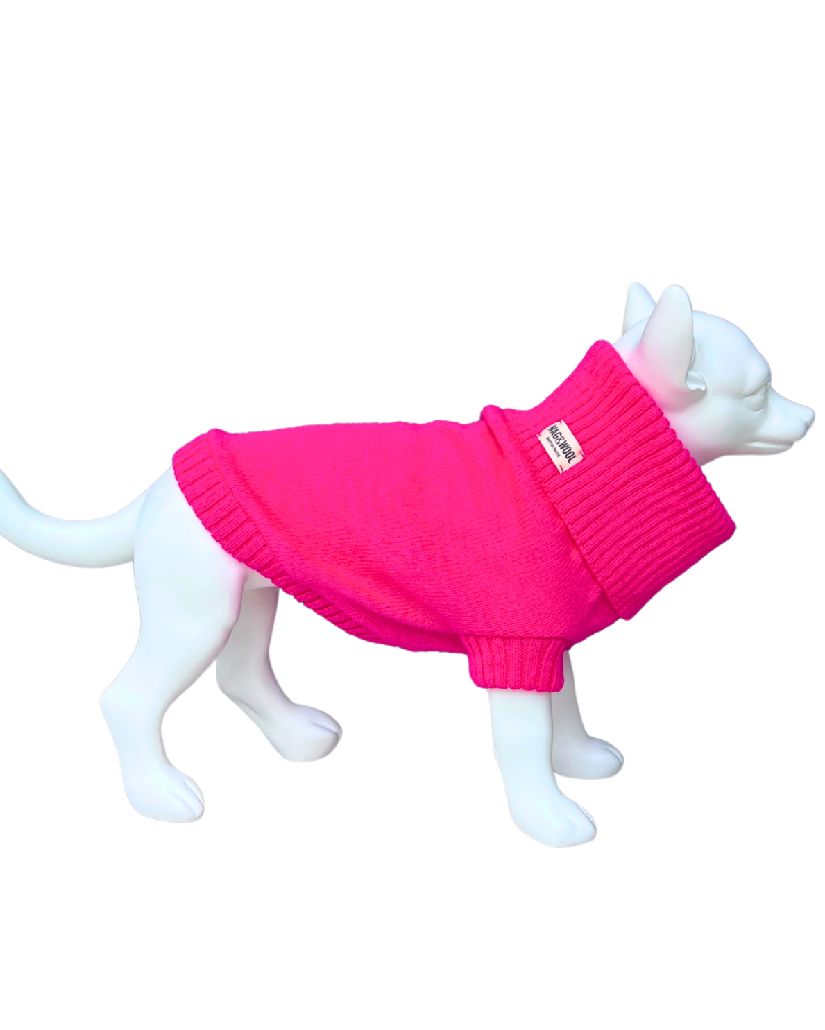 british wool dog jumper in fandango pink
