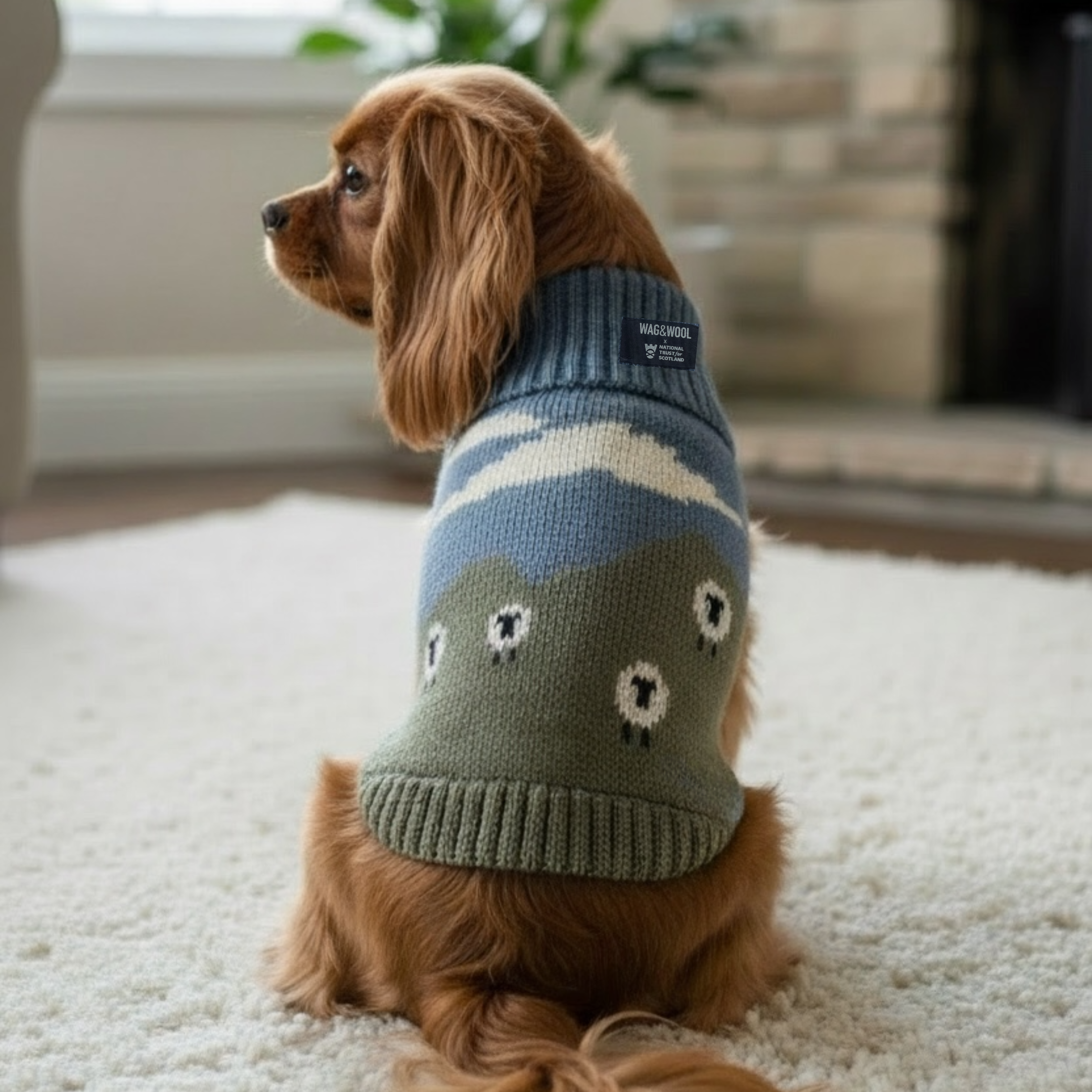 sheep wool dog jumper