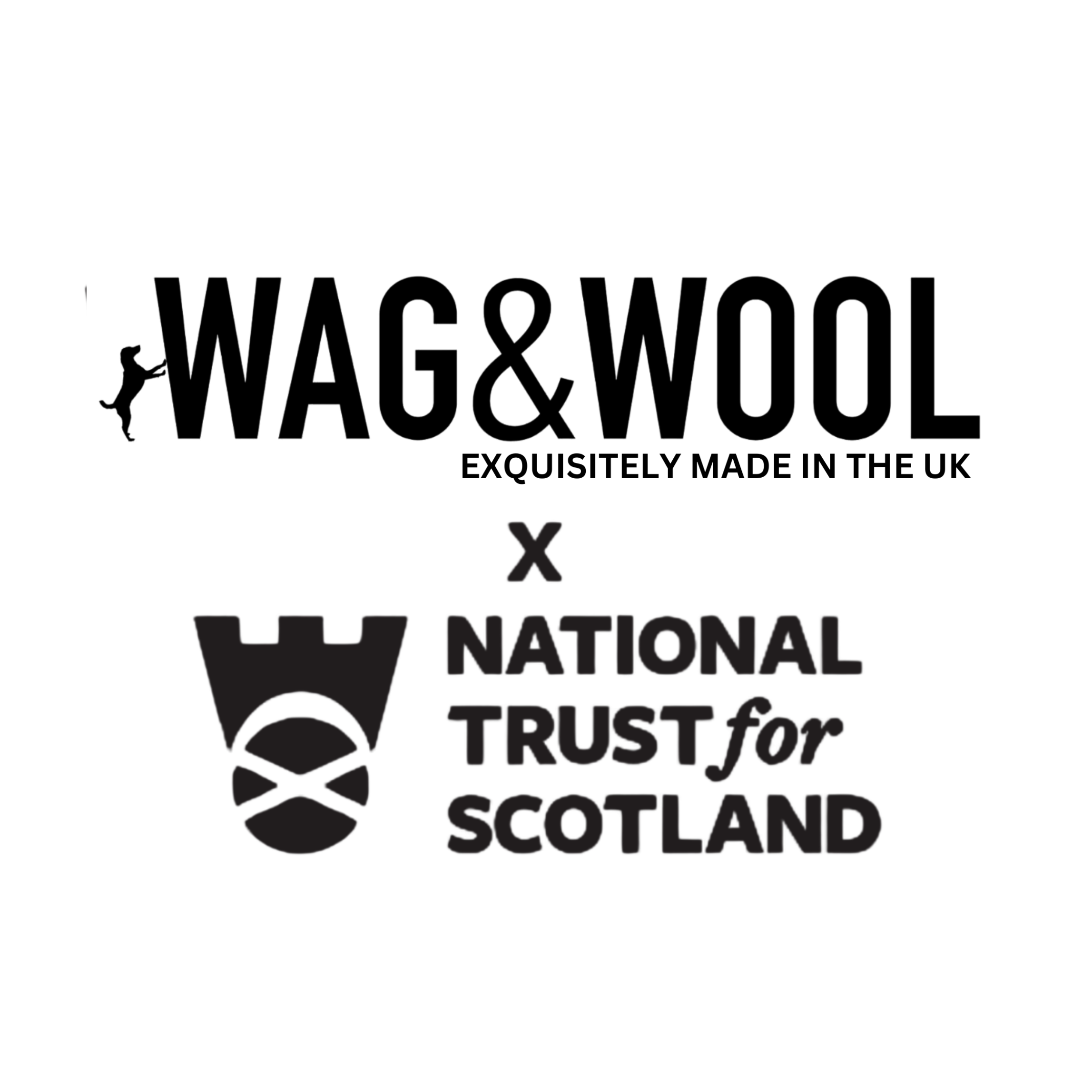Logo of Wag & Wool and National Trust for Scotland on a white background