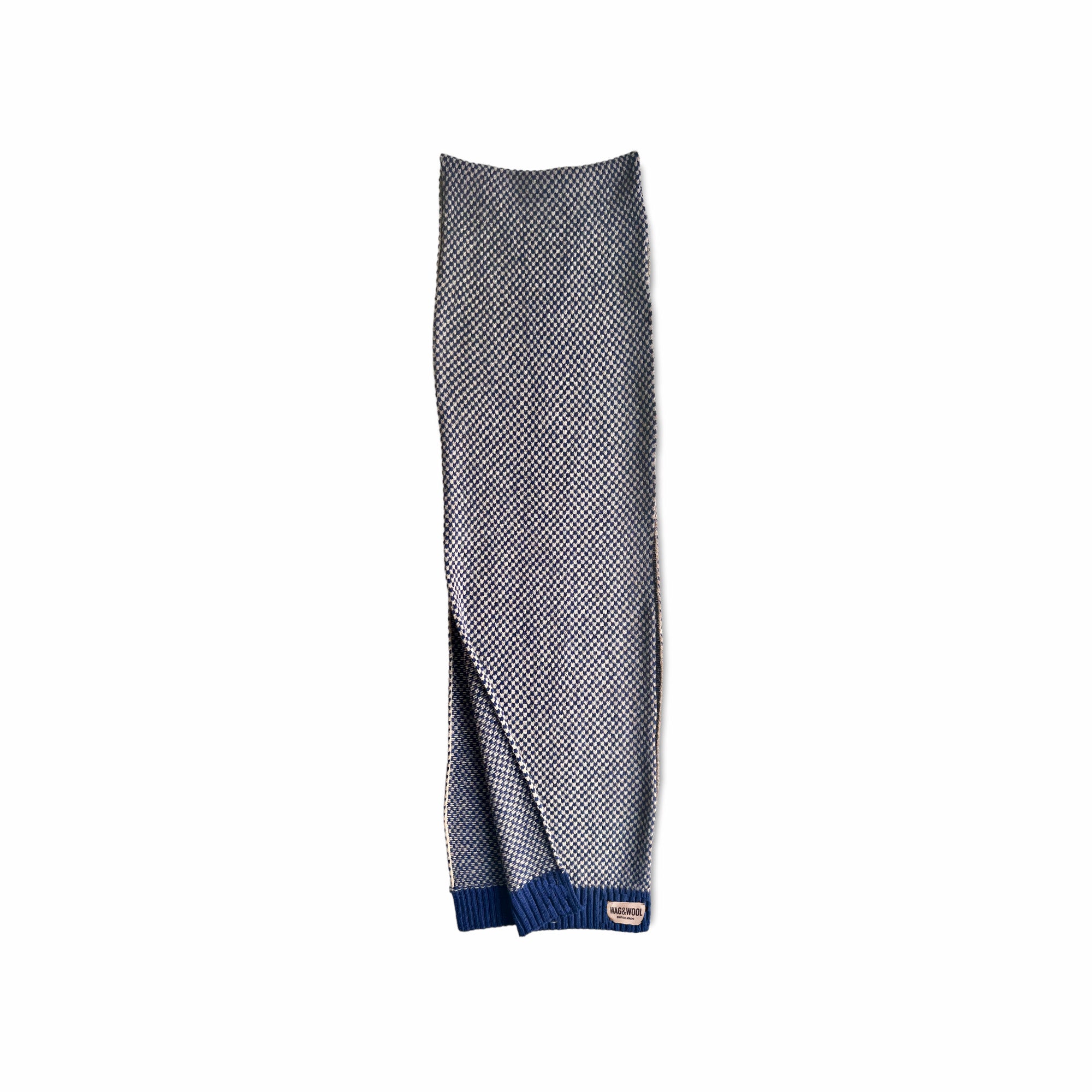 Mens Navy Wool Scarf flat lay