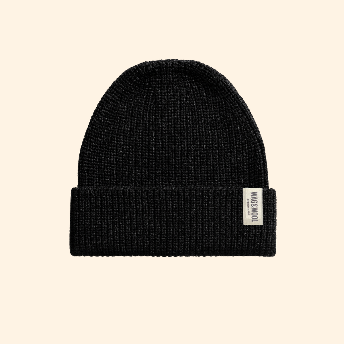 black wool beanie hat