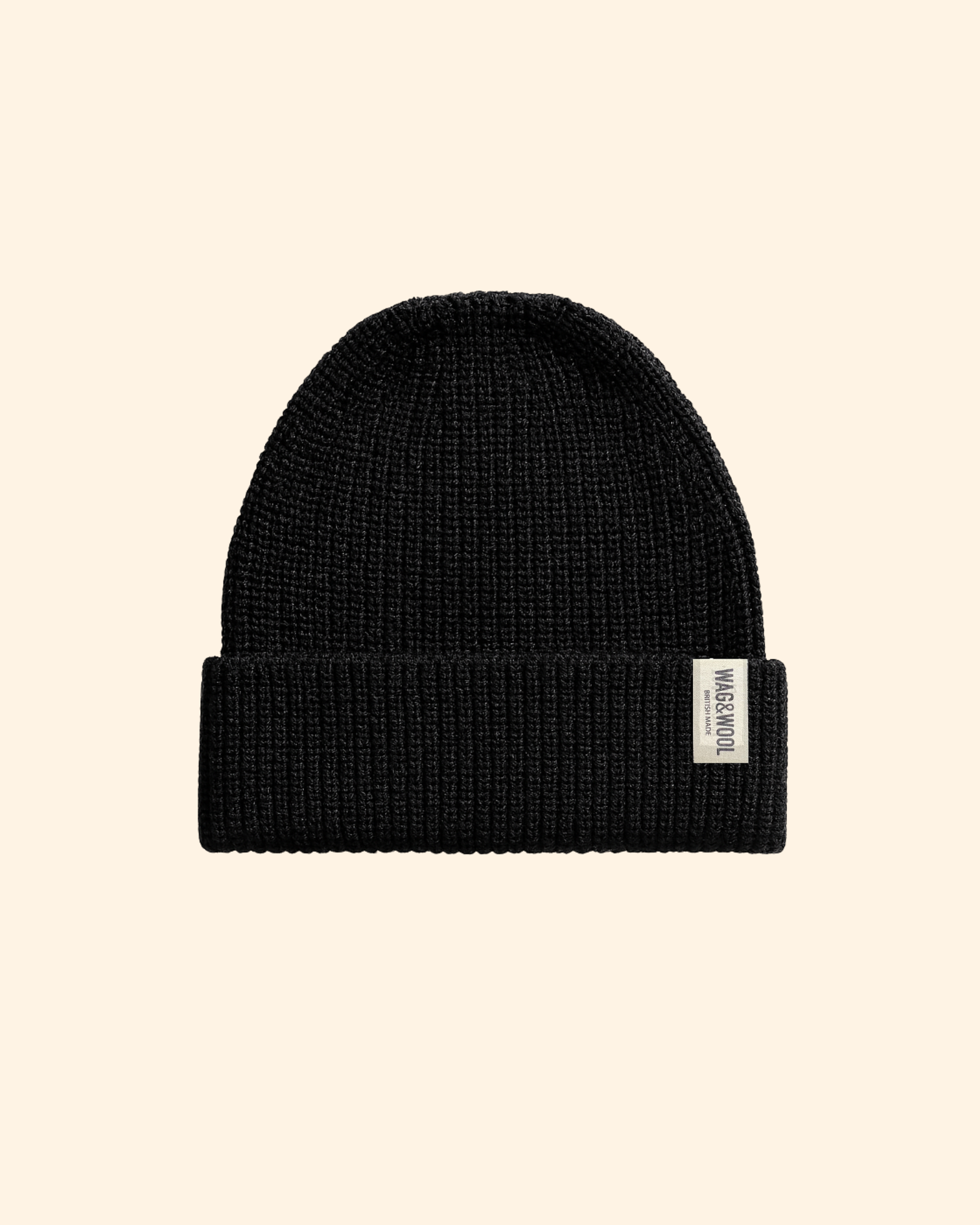 black wool beanie hat