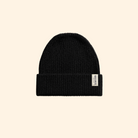 black wool beanie hat