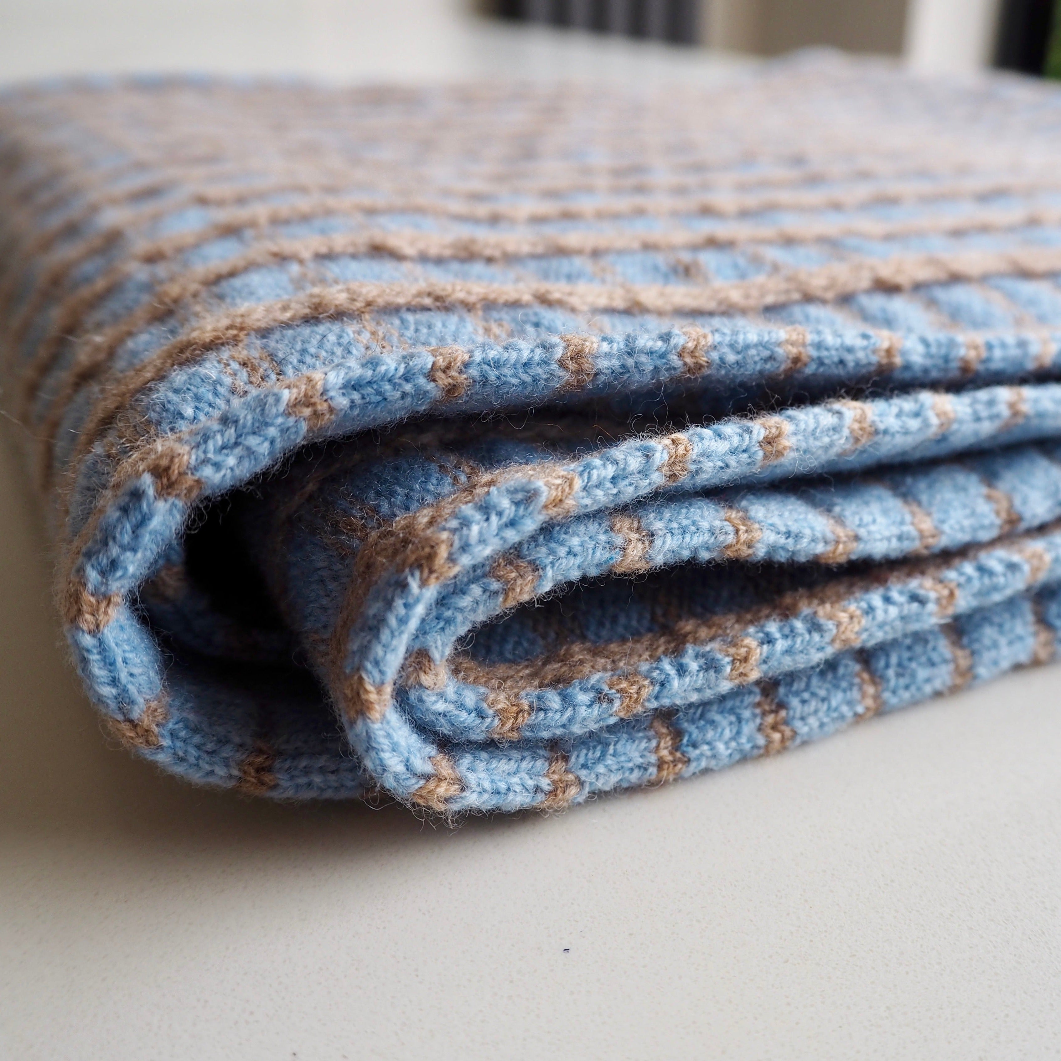 wool scarf in light blue