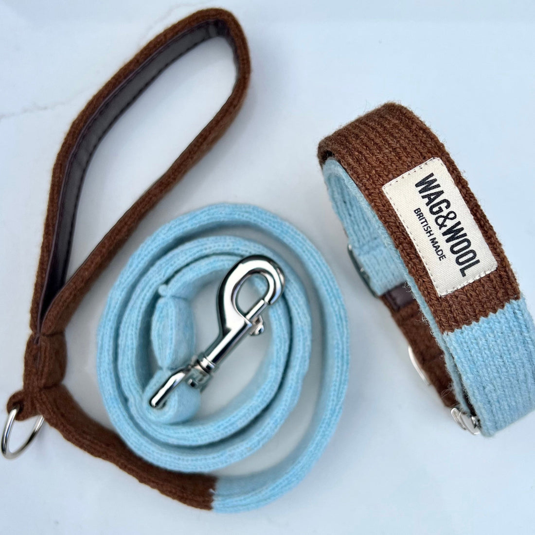 turquoise and brown dog collar