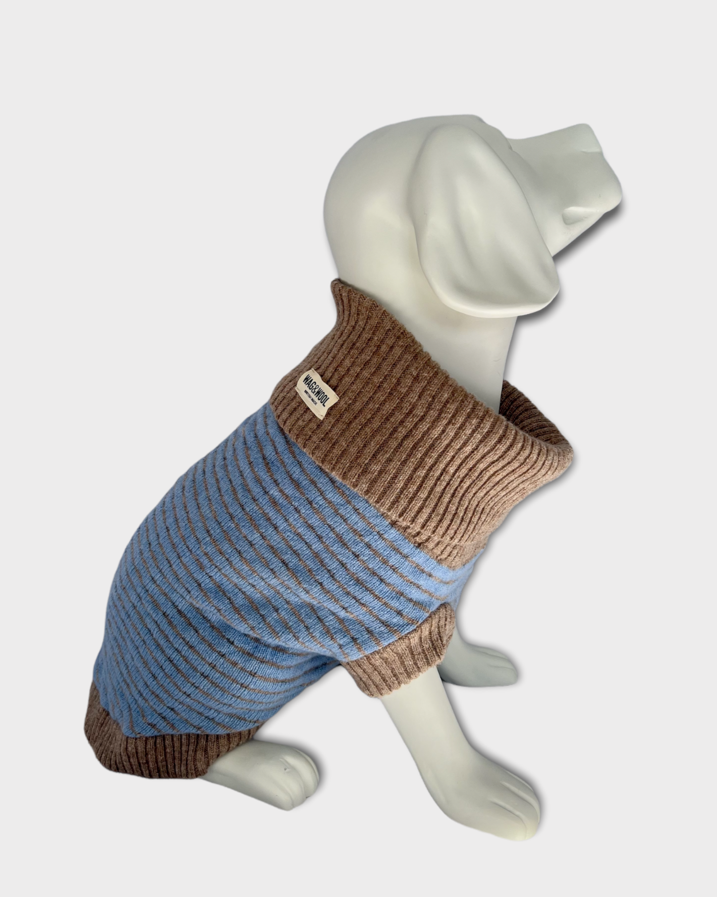 blue dog jumper on a mannequin