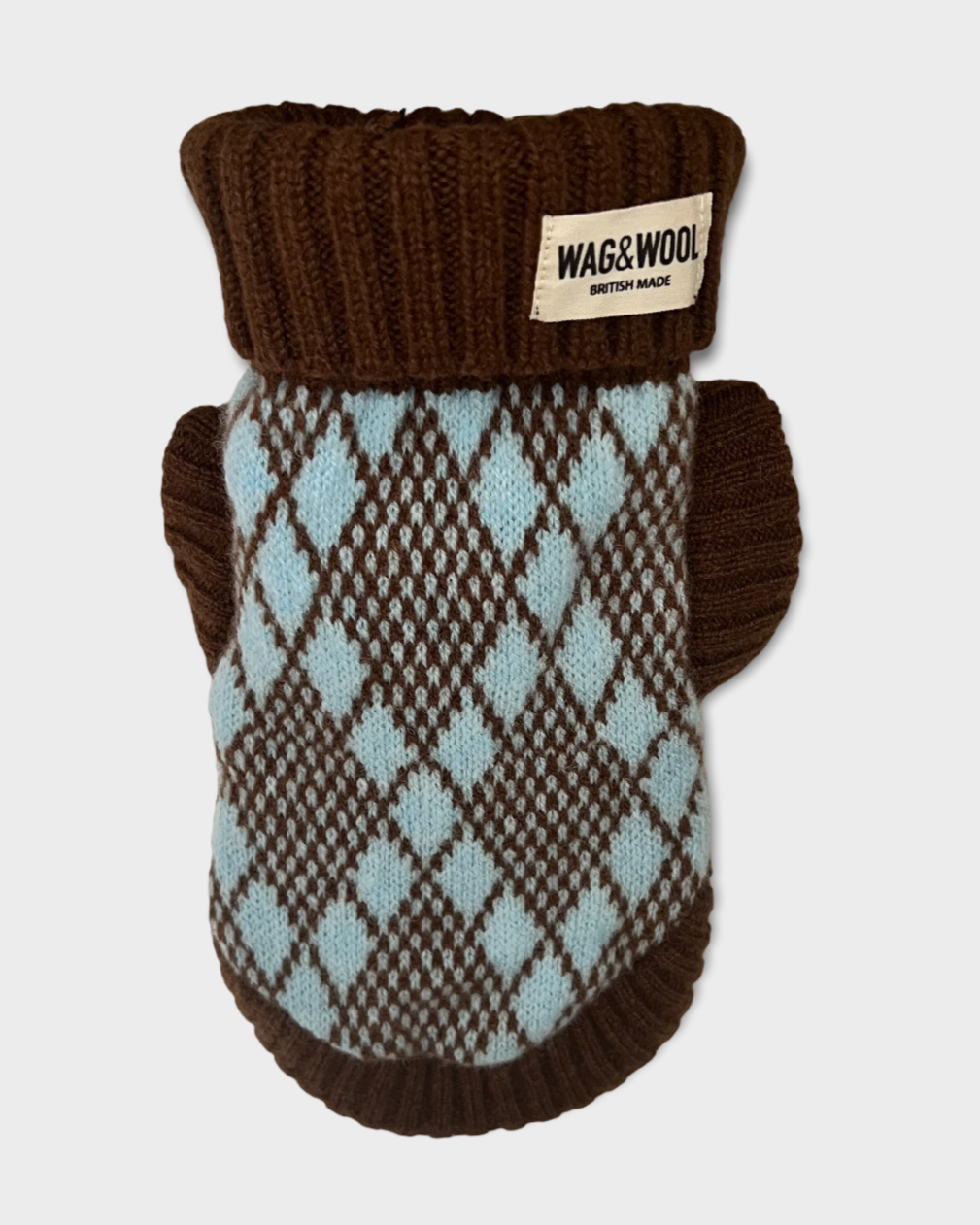 argyle knitted puppy jumper