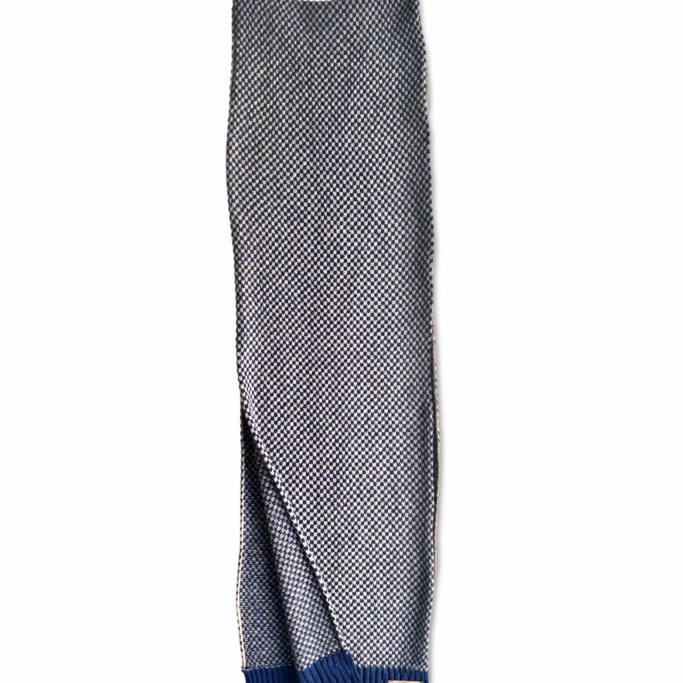 navy wool scarf flat lay