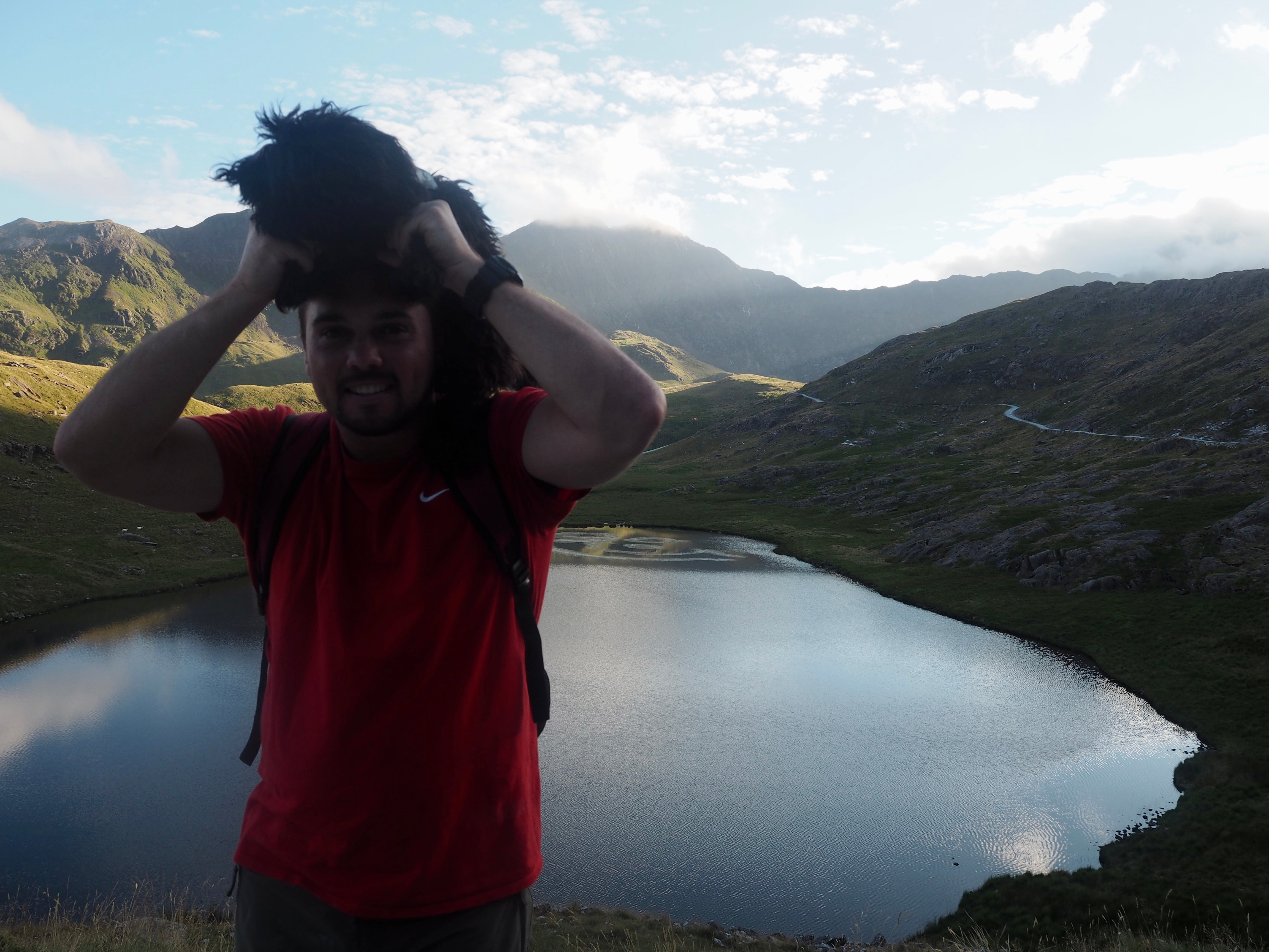 black Cavapoo at the summit of Snowdon