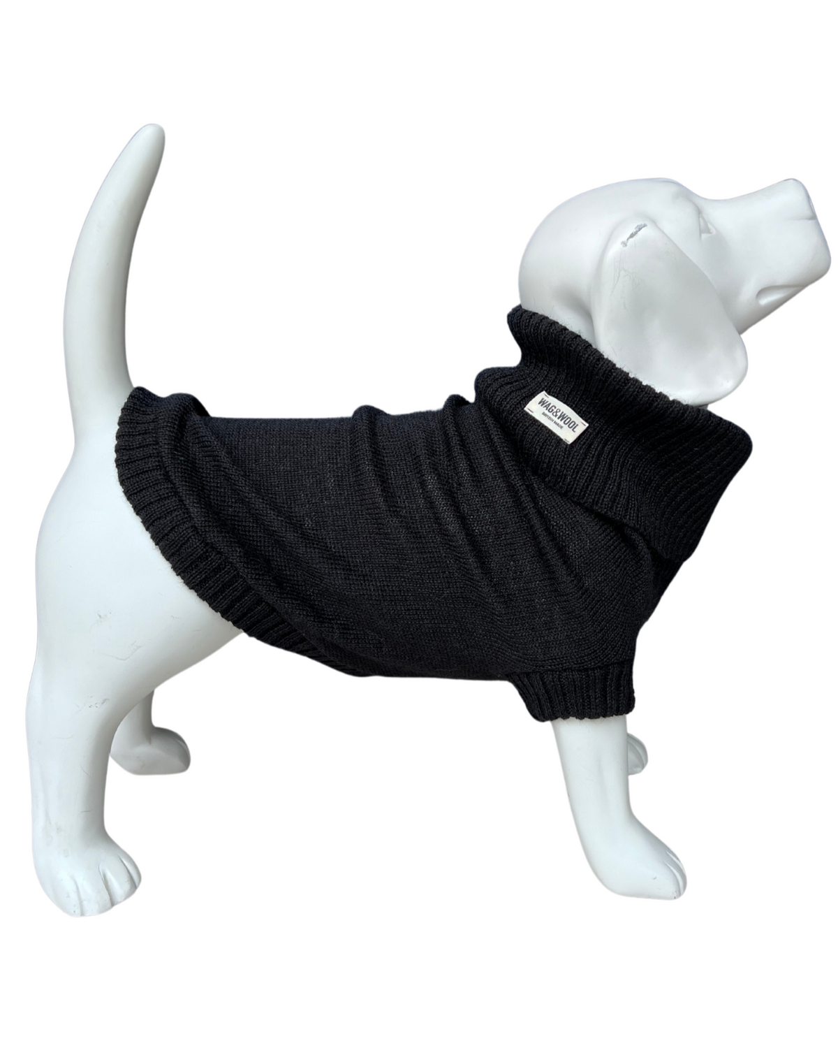Black british wool dog jumper