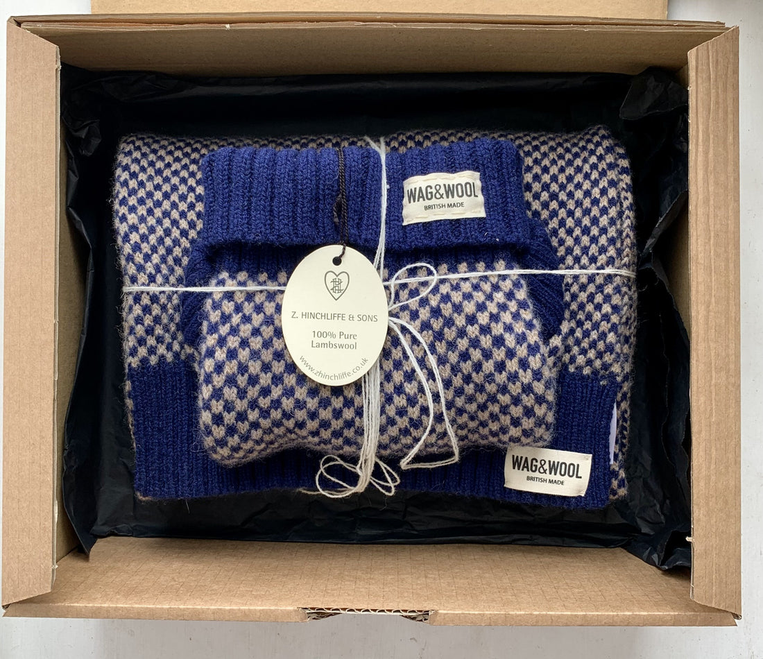 Dog And Dad Gifts | Mens Navy Dog Jumper & Matching Scarf
