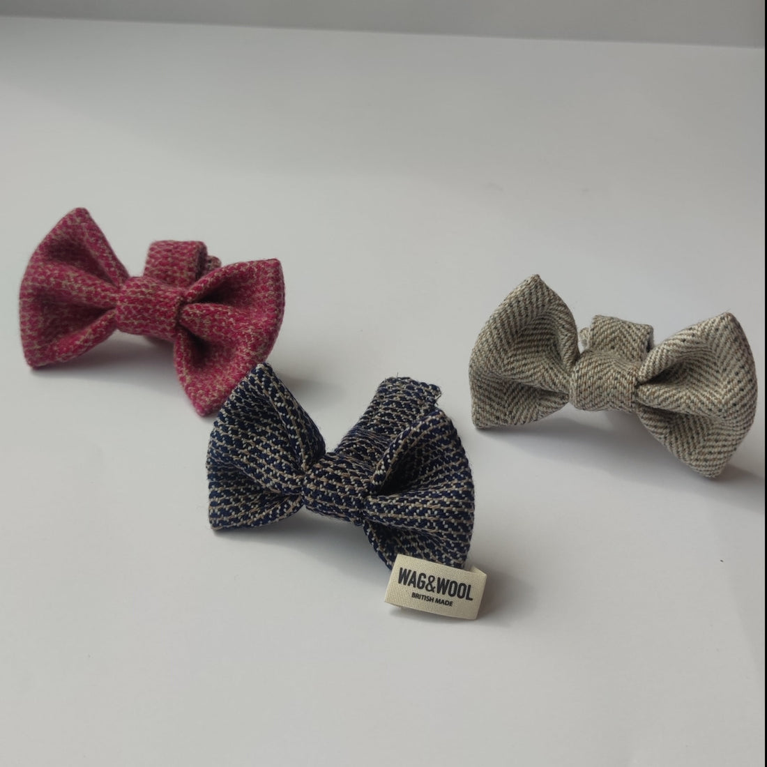 set of 3 Textured Woven Dog Bow Tie