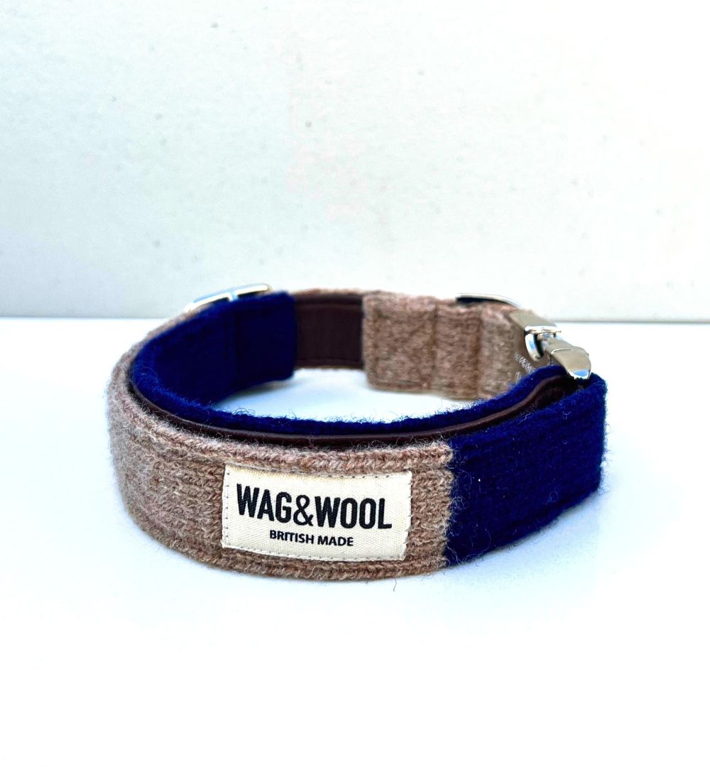 textured wool dog collar 