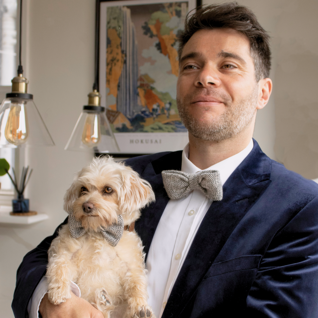 Mens 'Pure Wool' Bow Tie and a dog matching 