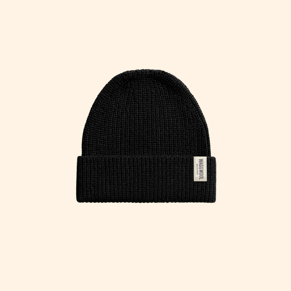 Jet Black British Wool Beanie Hat – WAG&WOOL™