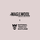 Collaboration between Wag & Wool and National Trust for Scotland on a beige background