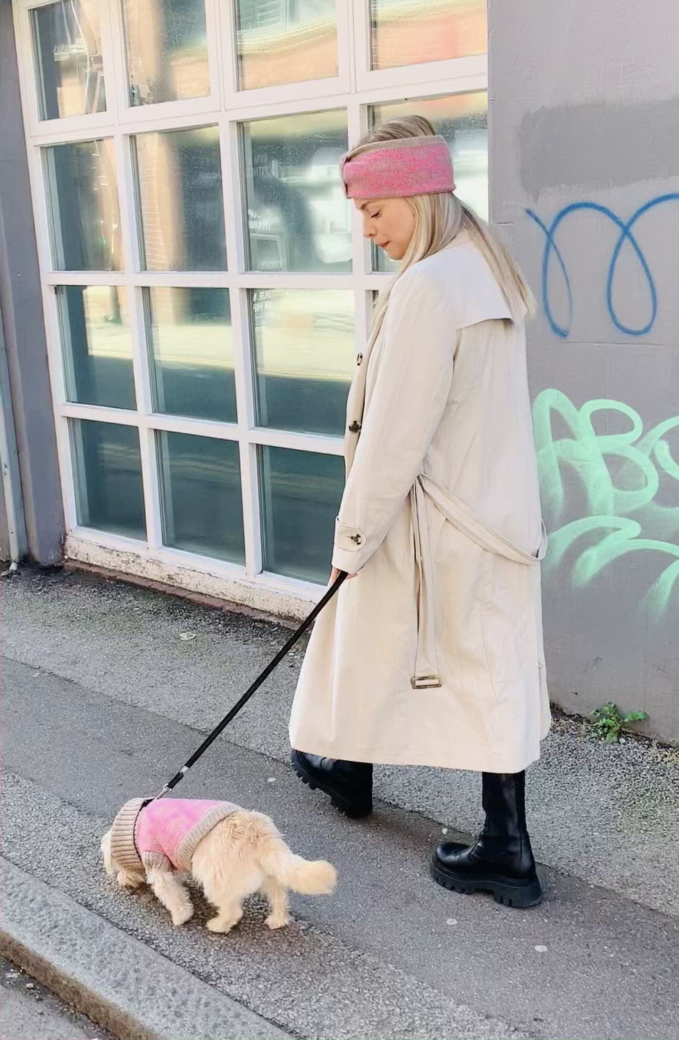 Pink Argyle Dog Jumper