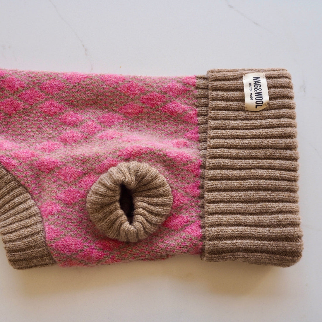 Pink Argyle Dog Jumper