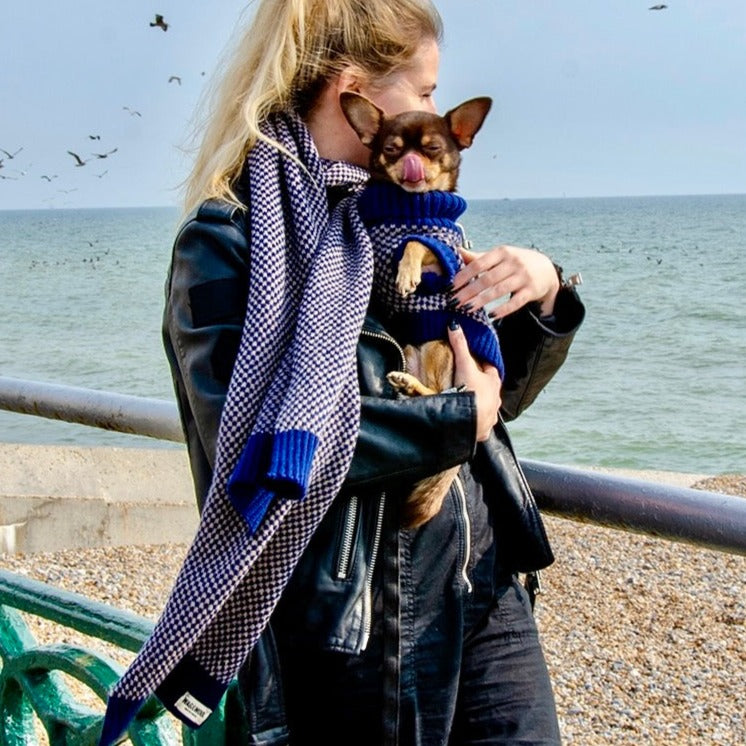 Navy Dog Jumper and Matching Scarf