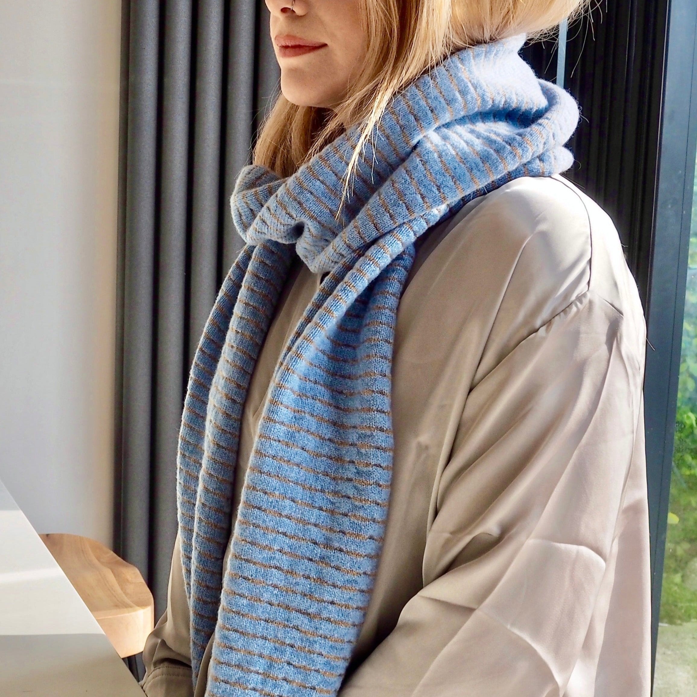 Sky Blue Merino Lambswool Scarf