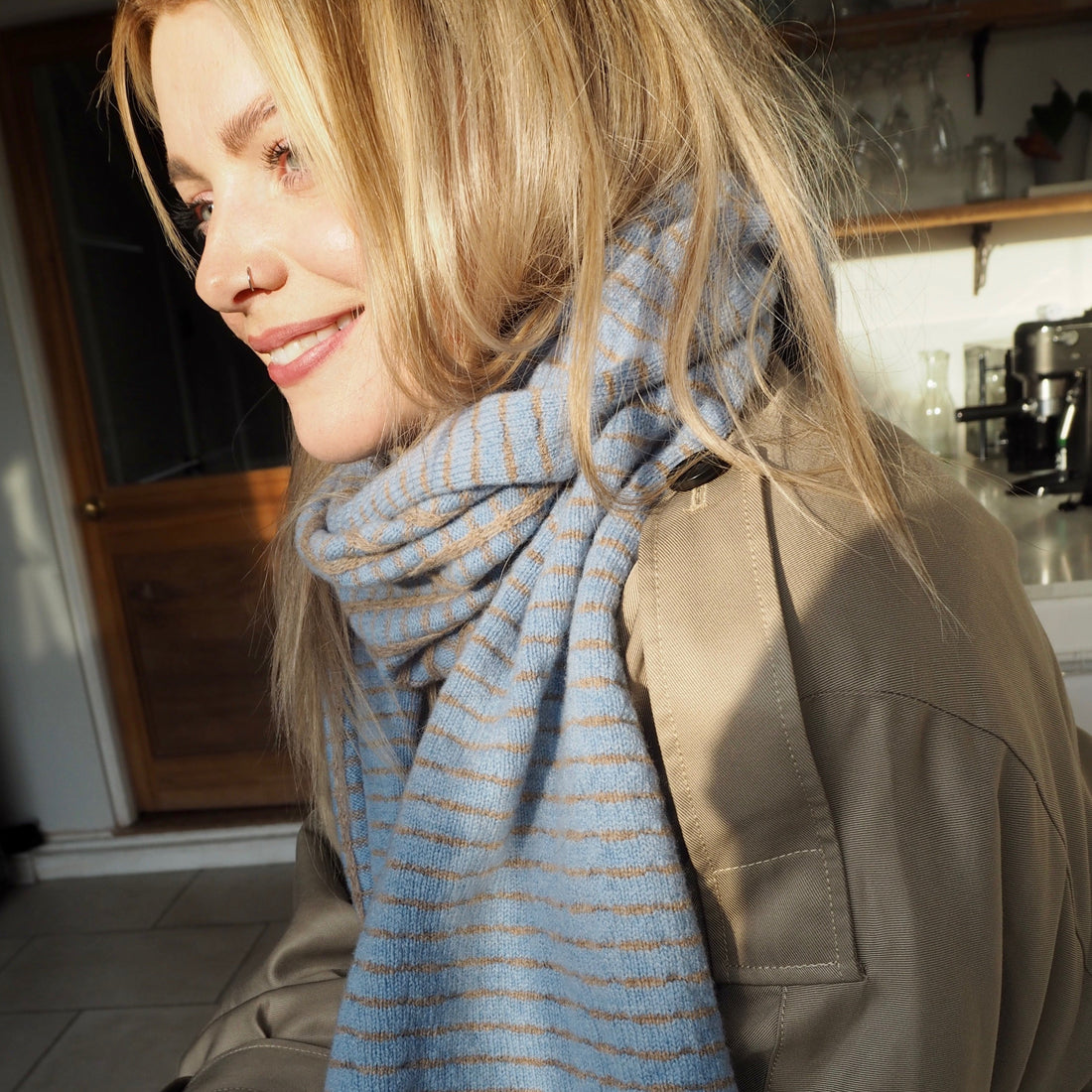 lady in light blue scarf