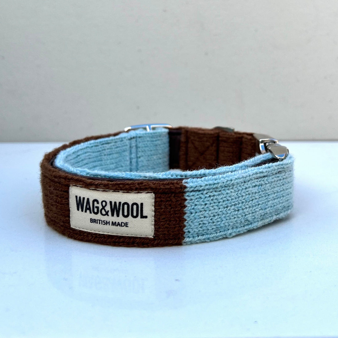 product closup of Turquoise and Brown Dog Collar