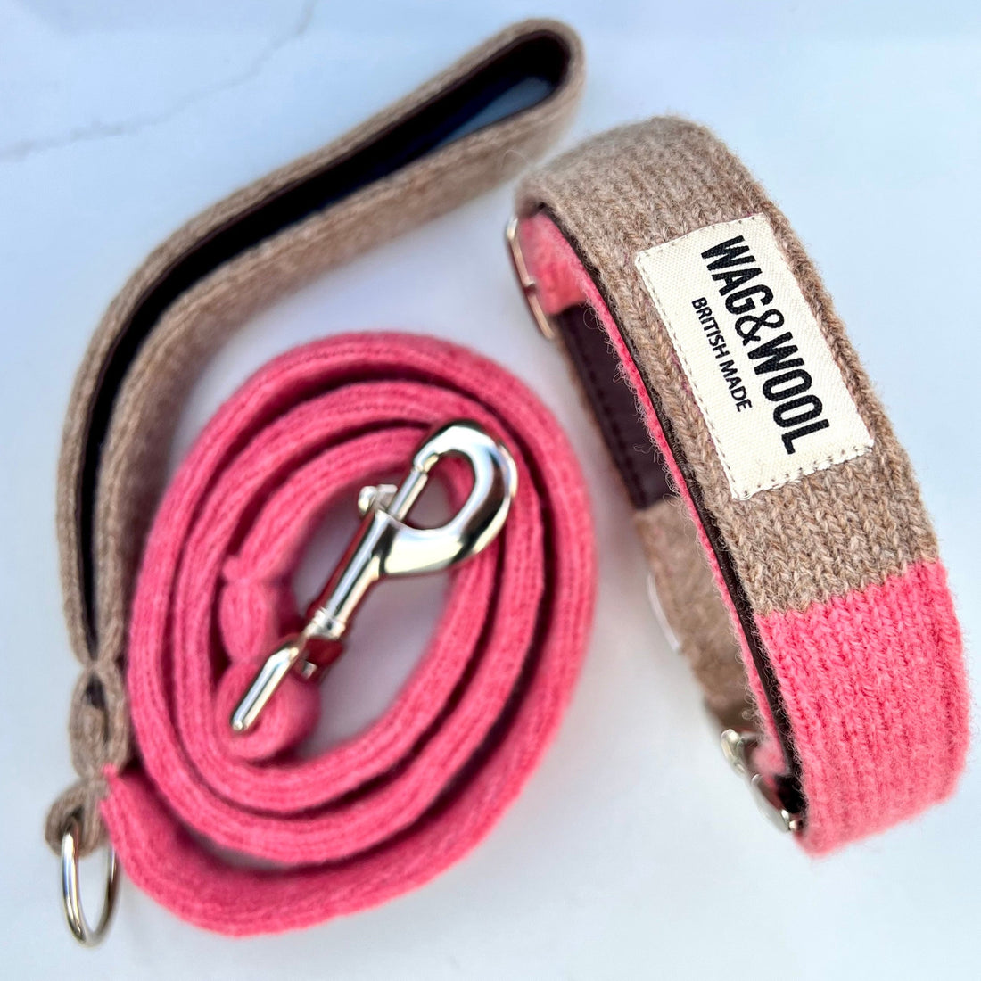 handmade pink dog collar 