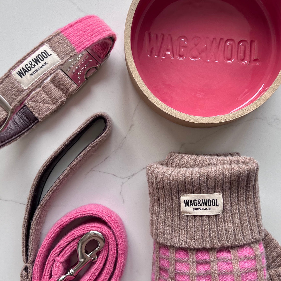 luxury gift set for a dog in pink