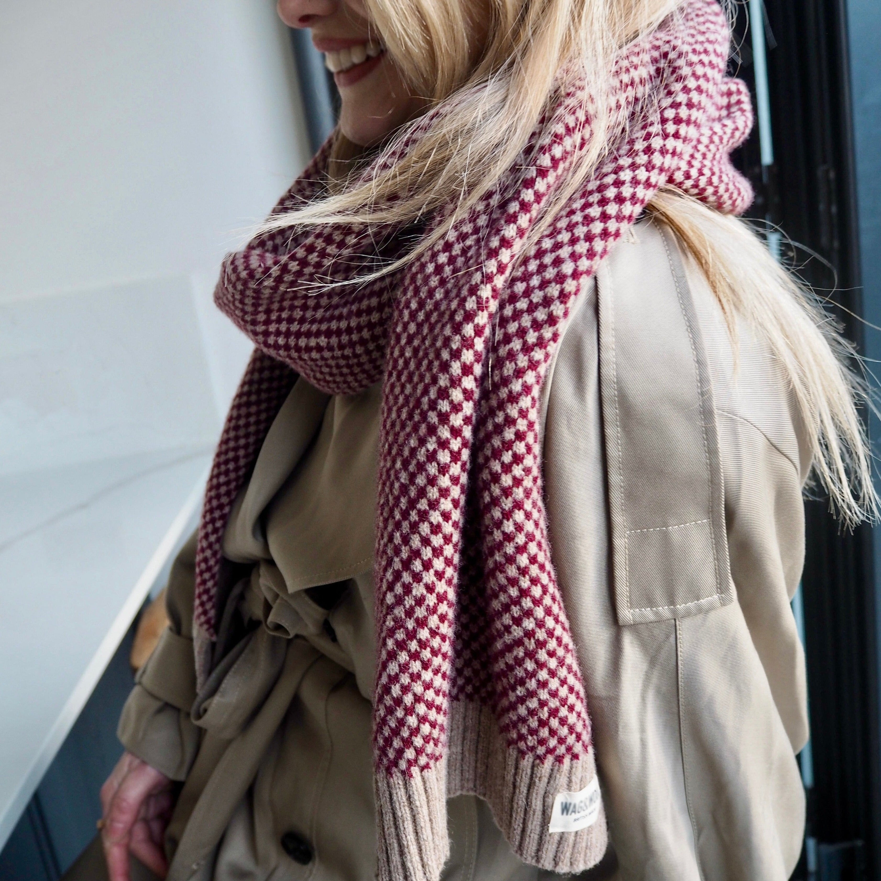 Burgundy Merino Lambswool Scarf  Heritage Style with Modern Elegance
