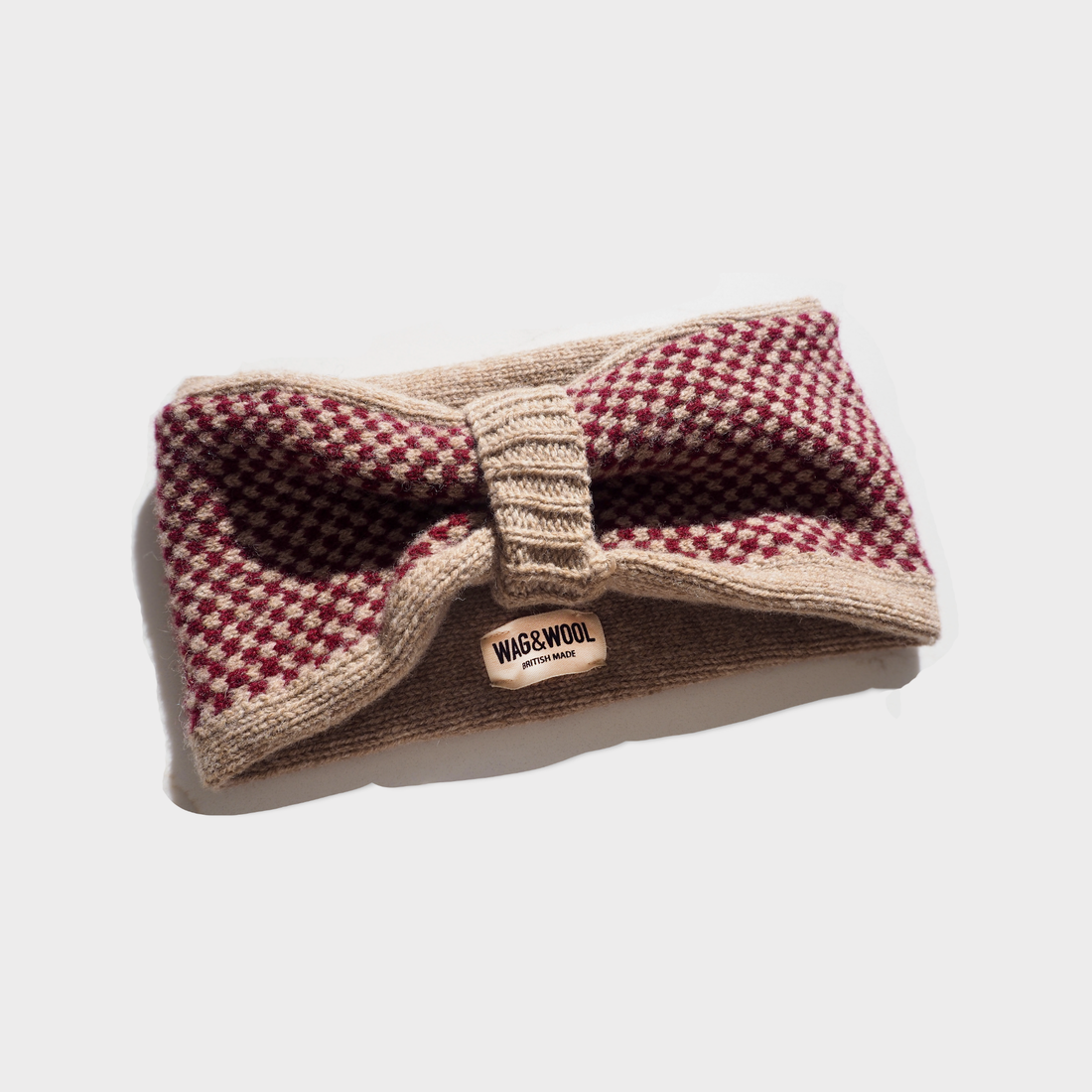 burgundy check headband 