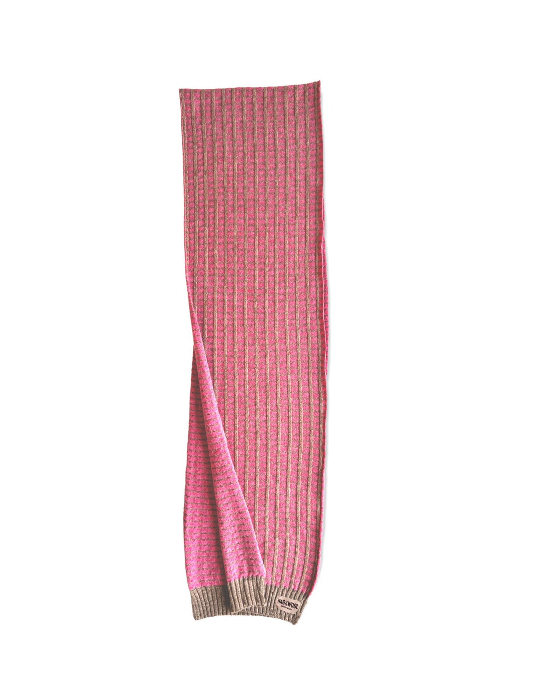 pink wool scarf flat lay 