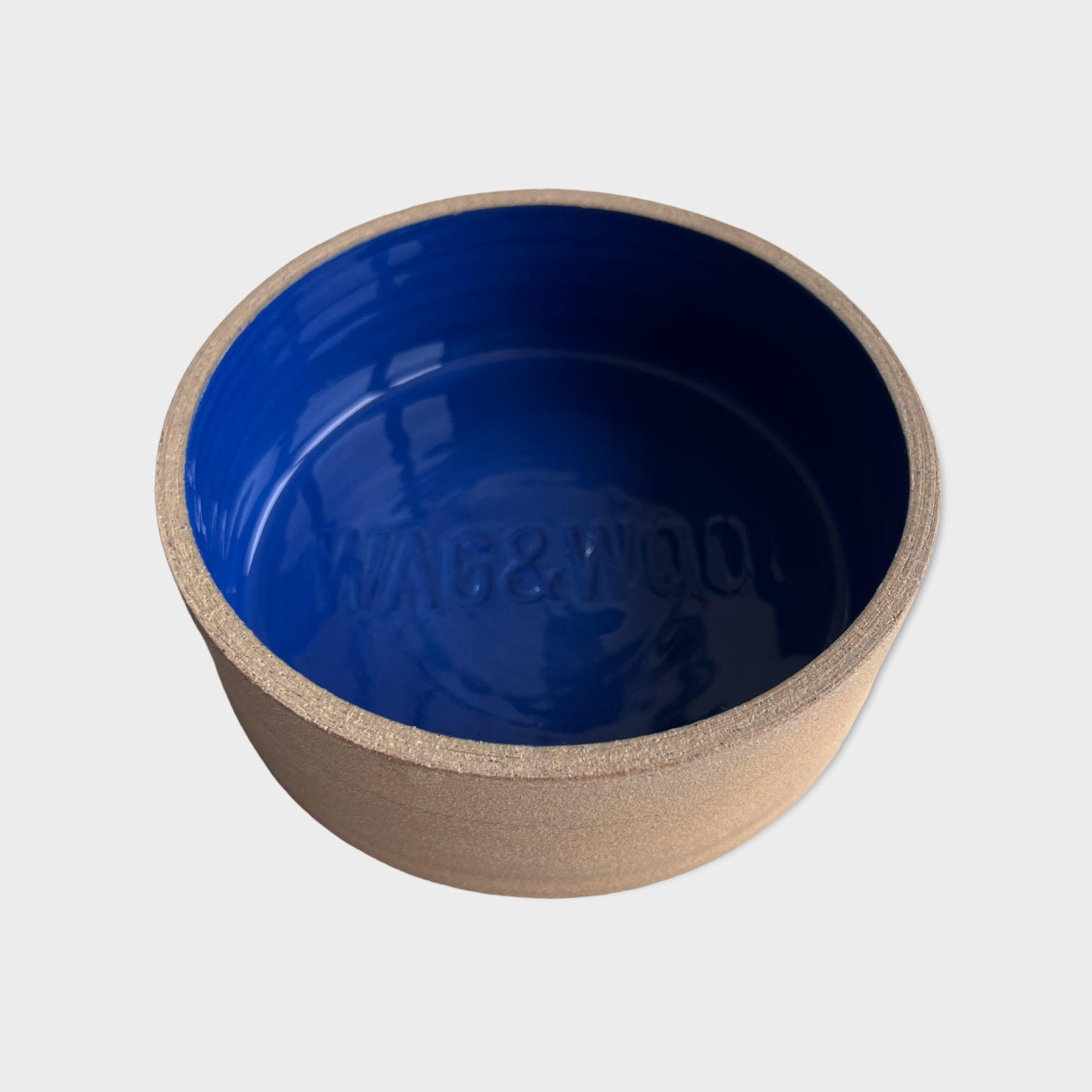 Handmade Ceramic Blue Dog Bowl Sustainable British Made WAG WOOL