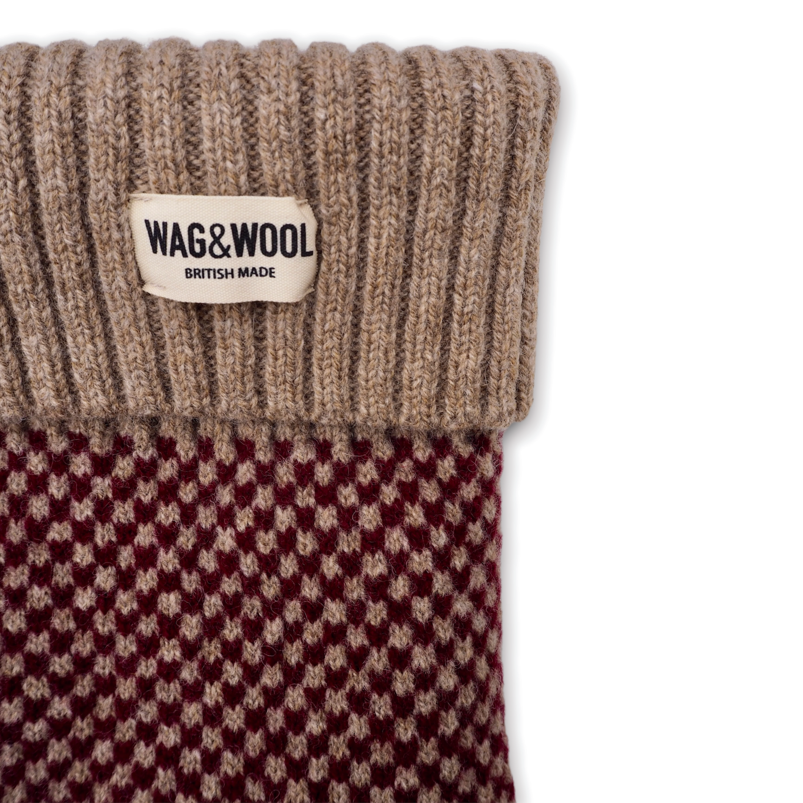 burgundy check puppy jumper 